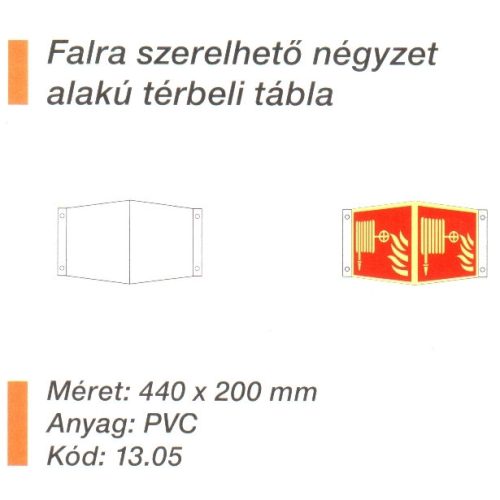 Falra szerelhetö négyzet alakú térbeli tábla 13.05