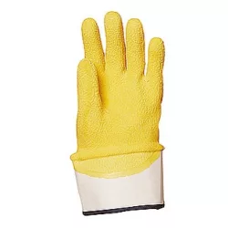   3801 MÁRTOTT SÁRGA LATEX, CSÚSZÁSBIZTOS munkavédelmi kesztyű, SZELLŐZŐ KÉZHÁT