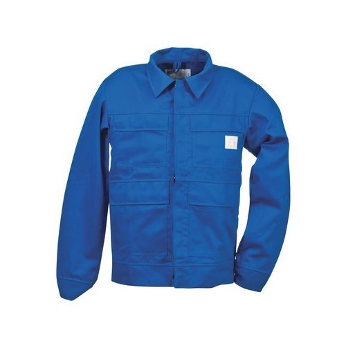 Antisztatikus lángálló kabát hegesztéshez, munkavédelmi dzseki - Királykék, Méret: 46