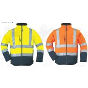 Coverguard jól láthatósági munkaruha Narancssárga/kék kabát, lélegző, vízhatlan softshell anyagból,