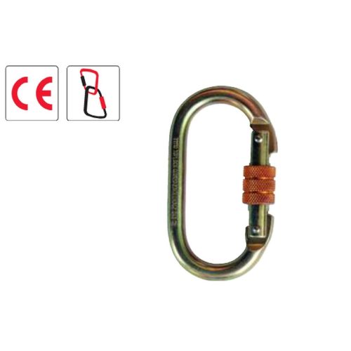 71110, Karabiner, csavarmenetes, 18 mm nyílású, acél