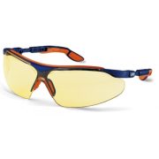 9160520, UVEX 9160 I-VO védőszemüveg. Futurisztikus forma, cserélhető látómező, kék-narancs