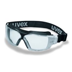   9309275, UVEX PHEOS CX2 SONIC FEKETE/FEHÉR SZÍNŰ GUMIPÁNTOS VÍZTISZTA LENCSÉVEL (9309275)