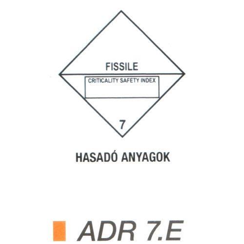 Hasadó anyag ADR 7.E