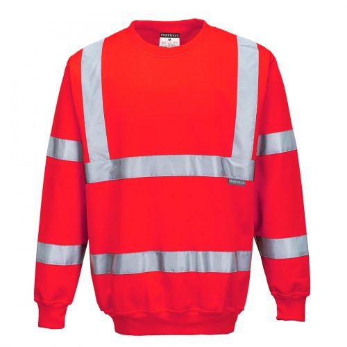 B303RERS, Jól láthatósági pulóver B303, normál fazon, piros színben
