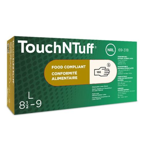 TOUCH N TUFF 69-210 - Latex púderes egyszerhasználatos kesztyű 100 db