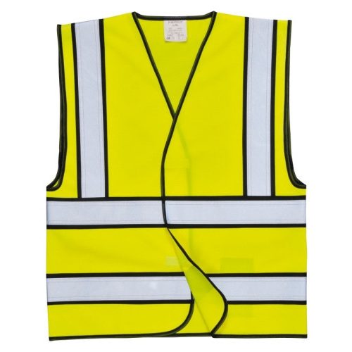 Hi-Vis mellény fekete betétekkel, Jólláthatósági