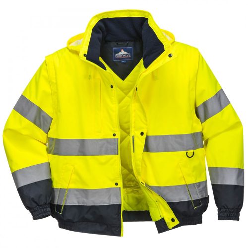 C468YERS, C468-s Portwest, HiVis 2 az 1-ben kabát  Sárga színben, méret: S