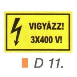 Vigyázz! 3x400 V! D11