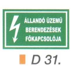 Állandó üzemü berendezések fökapcsolója D31
