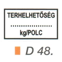 Terhelhetöség ... kg/polc D48