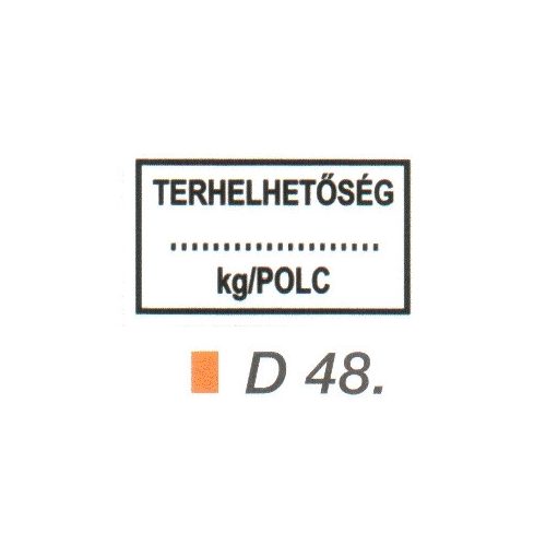 Terhelhetöség ... kg/polc D48