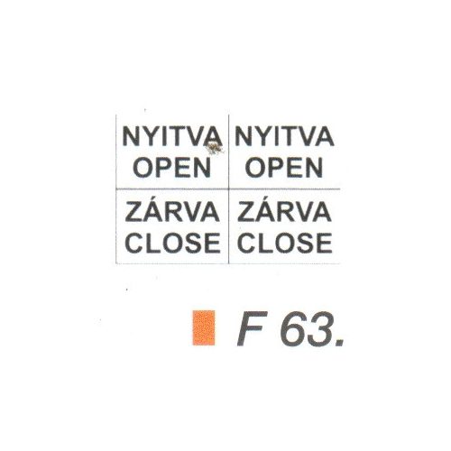 Nyitva-Open/Zárva-Closed F63