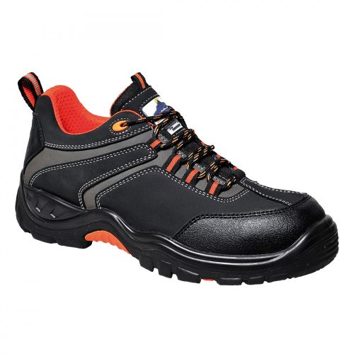 FC61BKR40, FC61 Compositelite Operis Portwest S3 HRO munkavédelmi cipő, kompozit betétes és talplemezes, Fekete/narancs/Black/Orange, 40