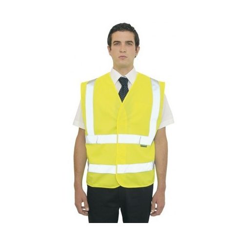 FR70ORR4X-5X, Jól láthatósági mellény lángálló bevonattal FR70 sárga, normál fazon, narancs