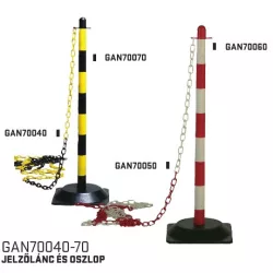   Tartóoszlop lánchoz, 90 cm magas, gumitalppal piros-fehér 70060-as