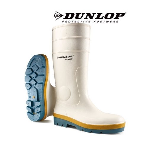 DUNLOP Acifort Tricolour fehér PVC csizma speciális kétrétegű talppal, méret: 44