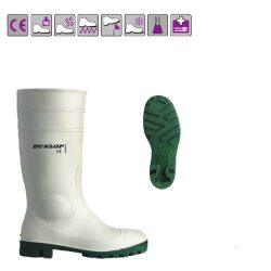   DUNLOP Protomastor Hygradefehér acél orrmerevítős PVC SB E FO SRA munkavédelmi csizma