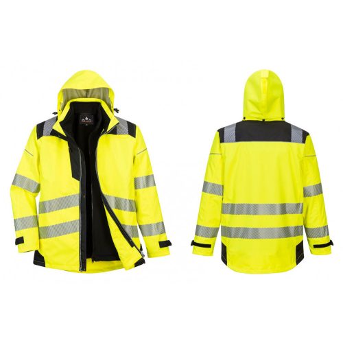 PW365YBRS, Portwest PW3 Hi-Vis 3-in-1 kabát, YeBk, méret: S