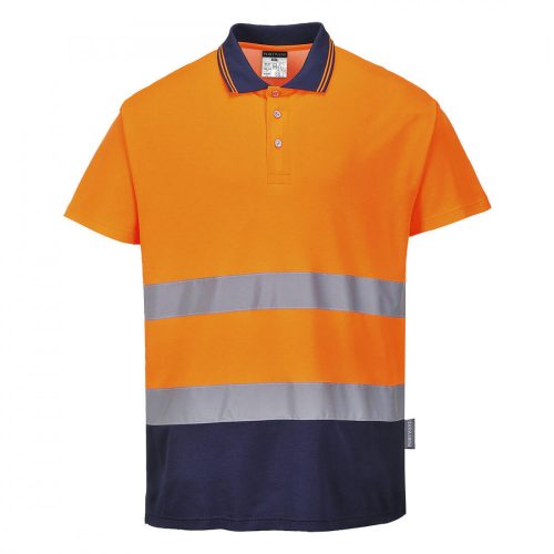 S174ONRXXXL, S174-s Portwest, Kéttónusú pamut komfort póló  Narancs/Navy színben, méret: XXXL