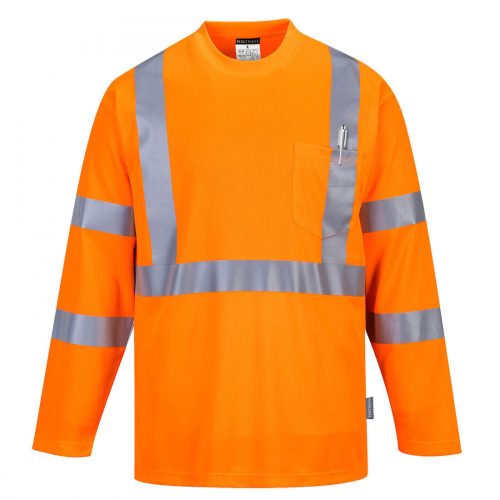 S191ORRL, S191 - Hivis hosszú ujjú póló zsebbel