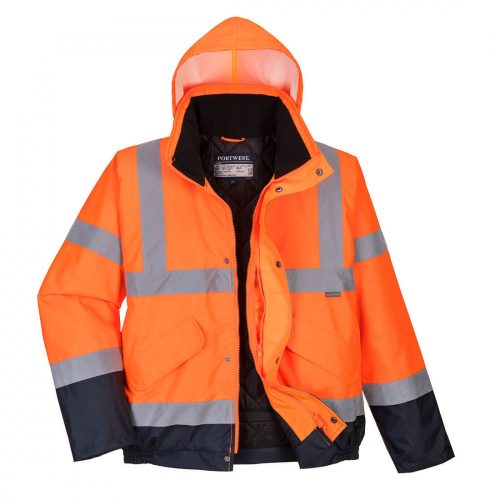 S266ONRS, Hi-Vis kéttónusú bomber kabát, Jólláthatósági, S266