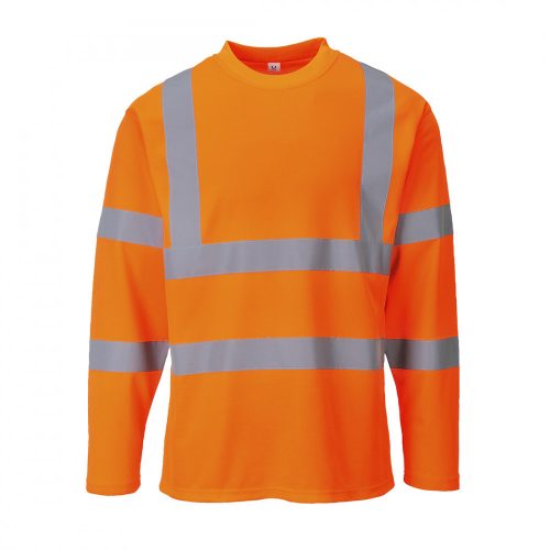 S278ORRM, S278-s Portwest, HiVis hosszú ujjú pólóing, Jólláthatósági, Narancssárga, M