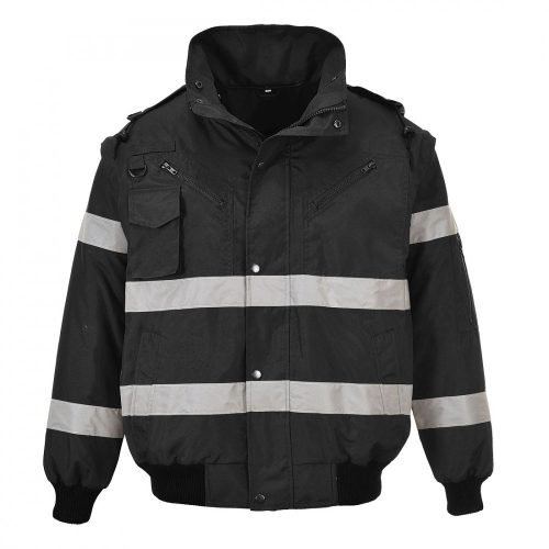 S435BKR4XL, S435-s Portwest, Iona 3 az 1-ben bomber kabát, Fekete, 4XL