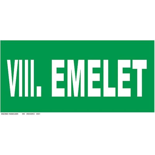 8. emelet szintjelző tábla, utánvilágító