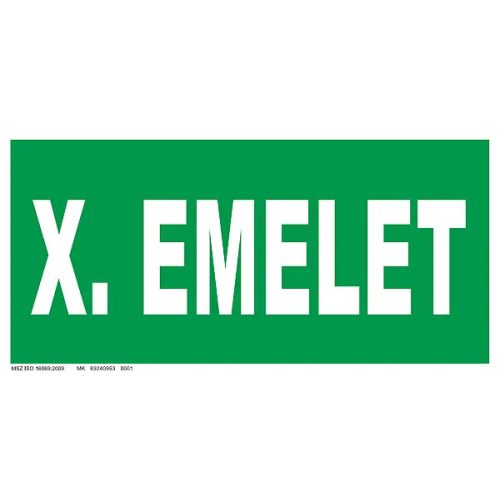 10. emelet szintjelző tábla, utánvilágító