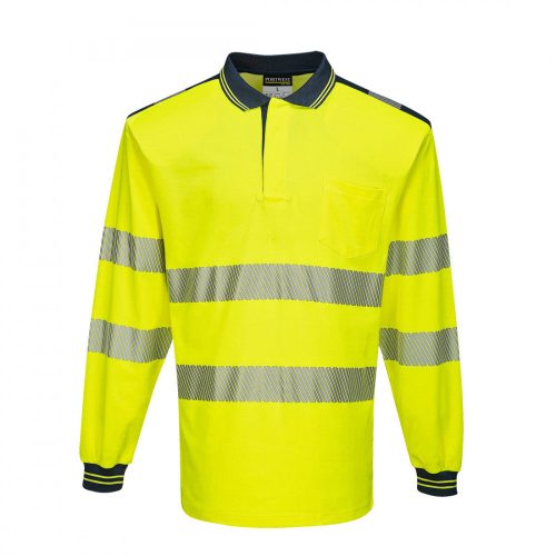 T184YNR5XL, PW3 Hi-Vis hosszú ujjú pólóing- T184, sárga/kék, 5XL