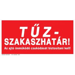 Füstszakaszhatár tábla, utánvilágító TB-00702