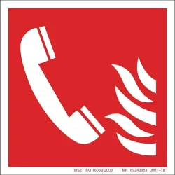   Tűzjelző telefon öntapadós tábla utánvilágtó TB-02153