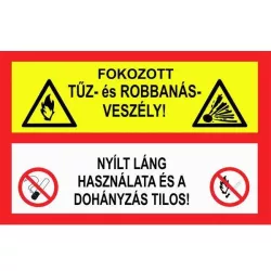   Tűz- és robbanásveszély tábla, utánvilágító TB-02703