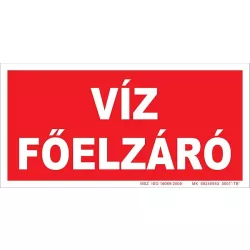 Víz főelzáró tábla, utánvilágító TB-02853