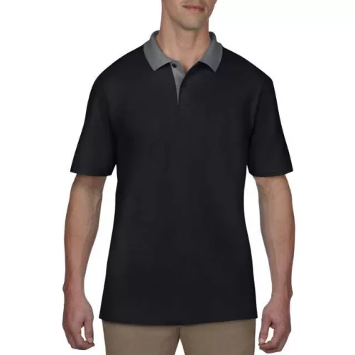 ANVIL (AN6280)  rövid ujjú férfi póló,/fésült pamut oldalvarrott, Fekete/szürke/Black/Charcoal színben,  méret: S, méret: S, szín: Fekete/szürke/Black/Charcoal