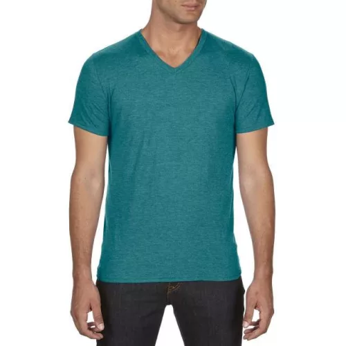 an6752hgb-xs, ANVIL (AN6752) nyári rövid ujjú férfi póló fésült pamut/poliészter pamut V nyakú