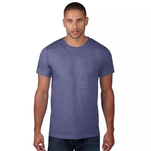 an980hb-s, ANVIL (AN980) nyári rövid ujjú férfi póló,/fésült pamut környakas, Hanga kék/Heather