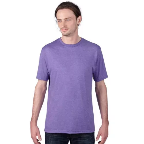 an980hpu-s, ANVIL (AN980) nyári rövid ujjú férfi póló,/fésült pamut környakas, Hanga lila/Heather