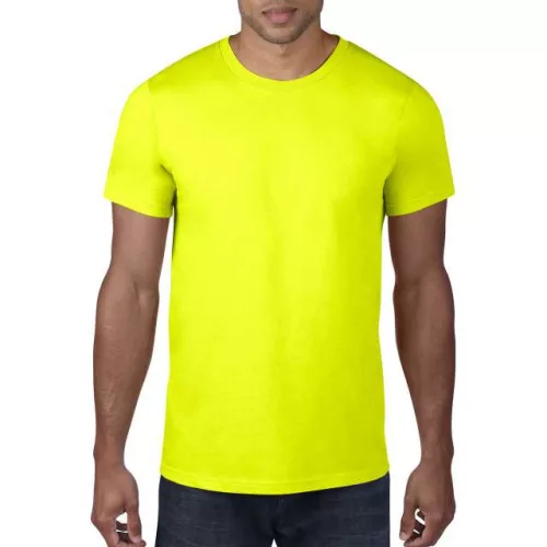 an980ney-s, ANVIL (AN980) nyári rövid ujjú férfi póló,/fésült pamut környakas, Neon sárga/Neon