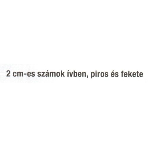 2 cm-es számok ívben (piros és fekete színben) D 00