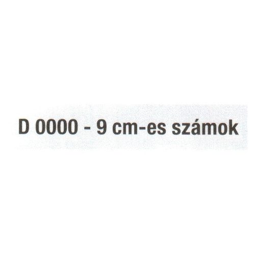 9 cm-es szám (0-9- ig) fekete színben D 0000