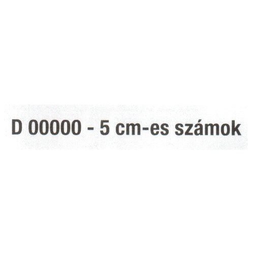 5 cm-es szám (0-9- ig) fekete színben D 00000