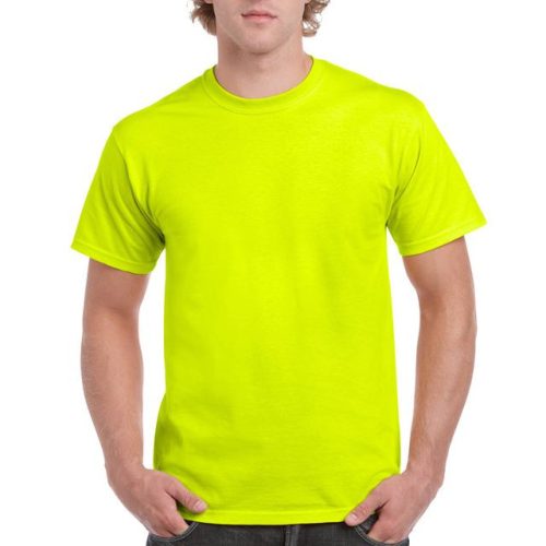 gi2000sfg-s, GILDAN ULTRA COTTON (GI2000) nyári rövid ujjú uniszex póló, környakas, Biztonsági