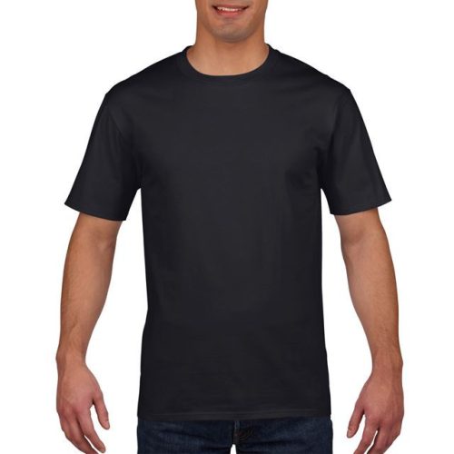 gi4100bl-s, GILDAN (GI4100) nyári rövid ujjú férfi póló, környakas, Fekete/Black színben,  méret: