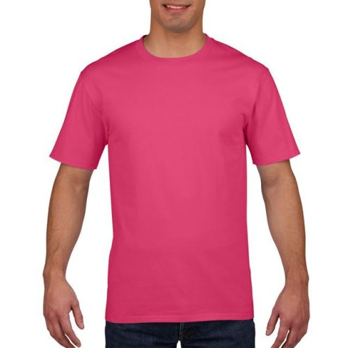 gi4100he-s, GILDAN (GI4100) nyári rövid ujjú férfi póló, környakas, Rózsaszín/Heliconia színben,
