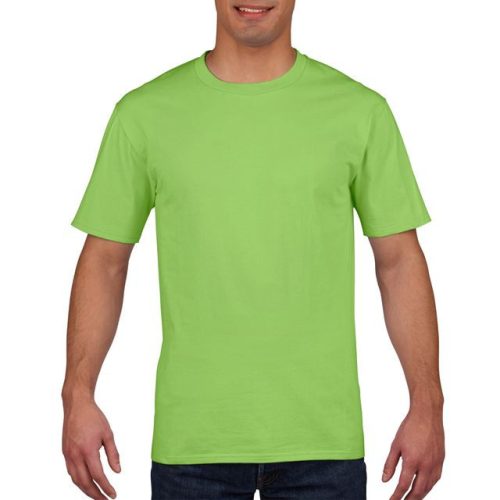 gi4100li-m, GILDAN (GI4100) nyári rövid ujjú férfi póló, környakas, Lime zöld/Lime színben,