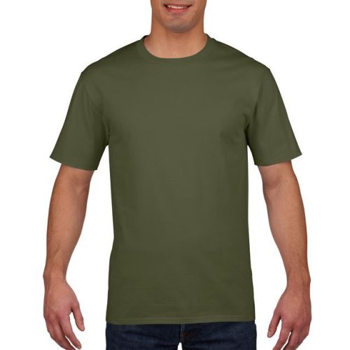 gi4100mi-m, GILDAN (GI4100) nyári rövid ujjú férfi póló, környakas, Katonai zöld/Military Green