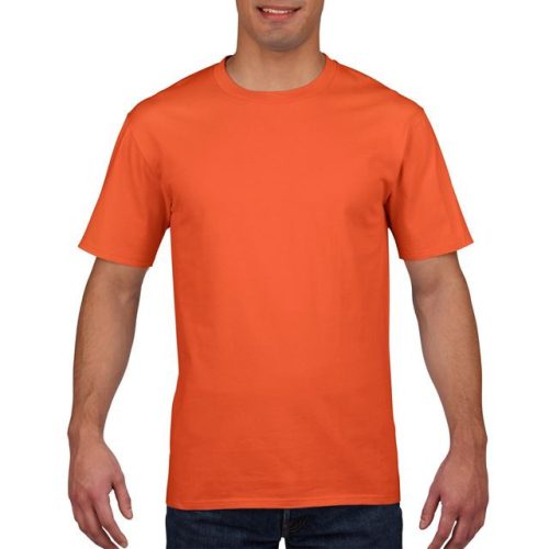 gi4100or-m, GILDAN (GI4100) nyári rövid ujjú férfi póló, környakas, Narancssárga/Orange színben,