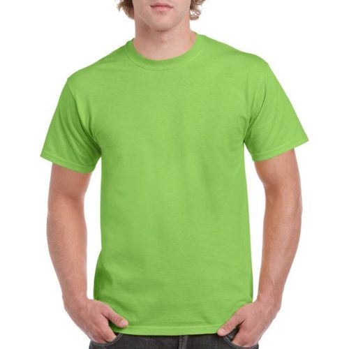 gi5000li-xl, GILDAN (GI5000) nyári rövid ujjú férfi póló, környakas, Lime zöld/Lime színben,